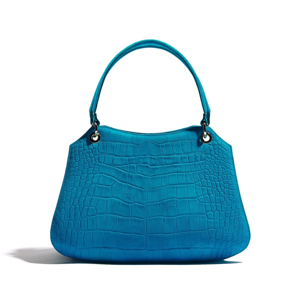 Phialebel Suede Handbag (Olympia Turquoise)